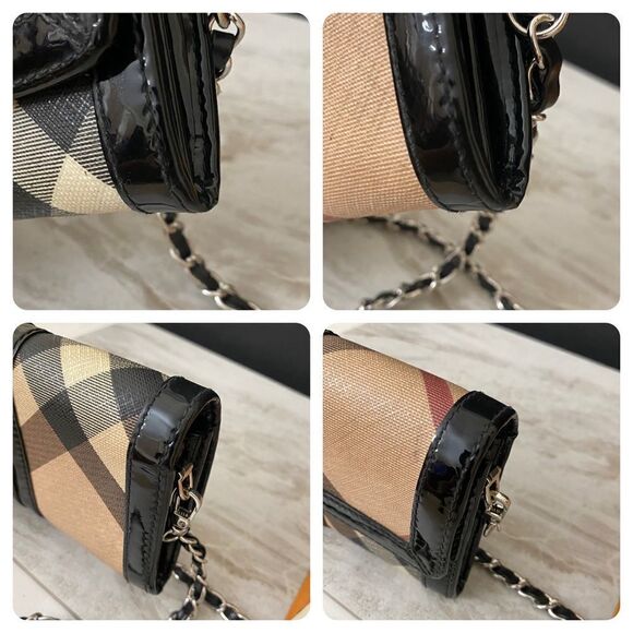 BURBERRY Nova Check Pvc/Patent Leather Wallet to Crossbody Bag 💼 - Picture 14 of 17